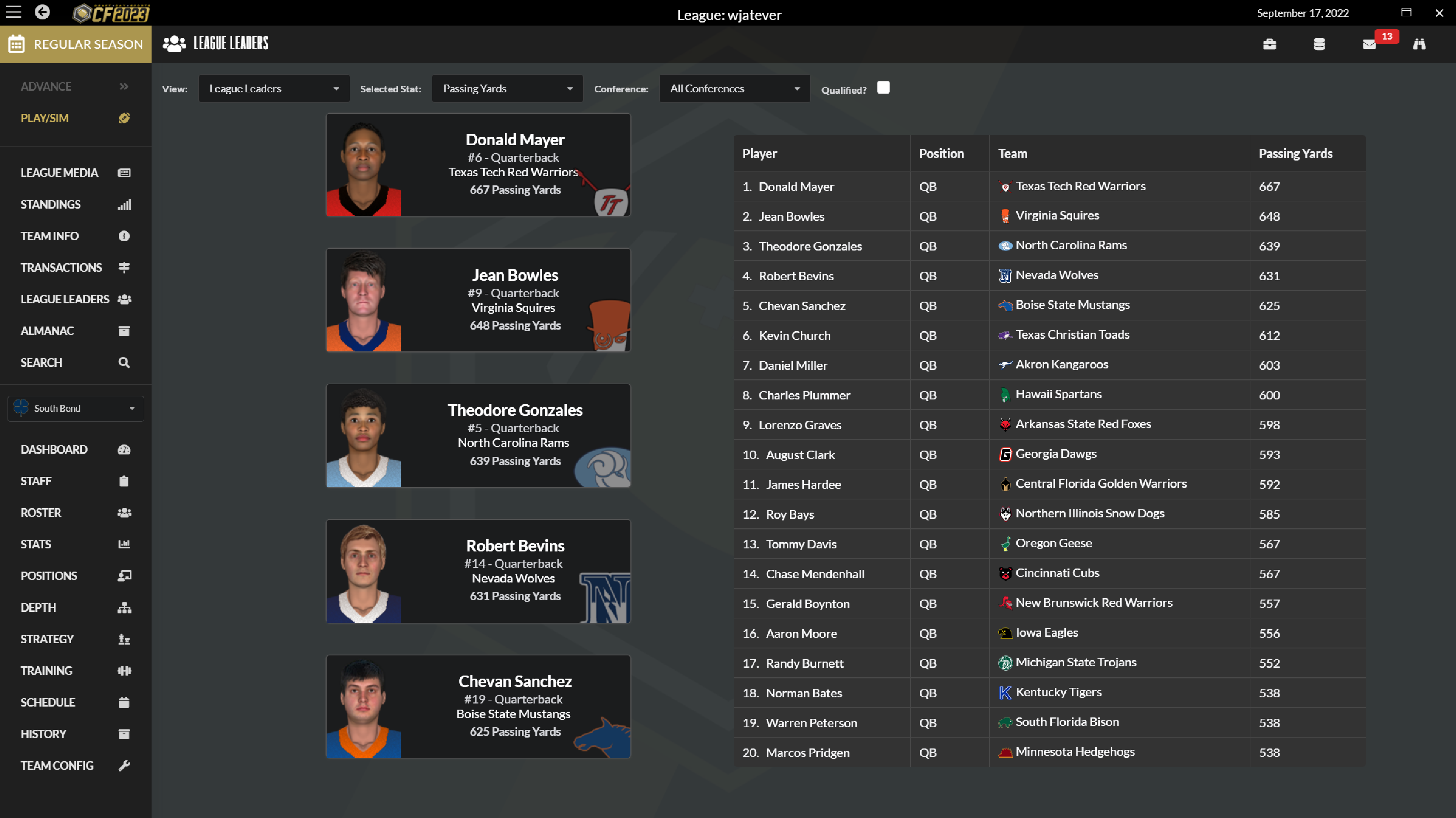 League Leaders Operation Sports